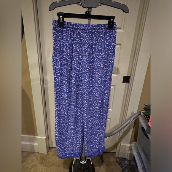 Chelsea & Violet Floral Print Pants Blue w/pockets XS. EUC worn once. - Picture 6 of 10